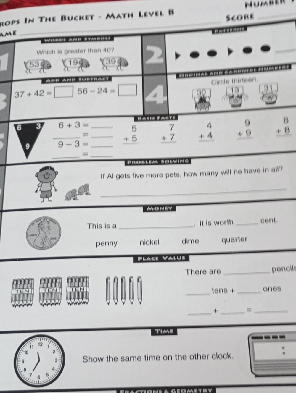 Drops In The Bucket Level B Math Grade 2 - Picture 8 of 16